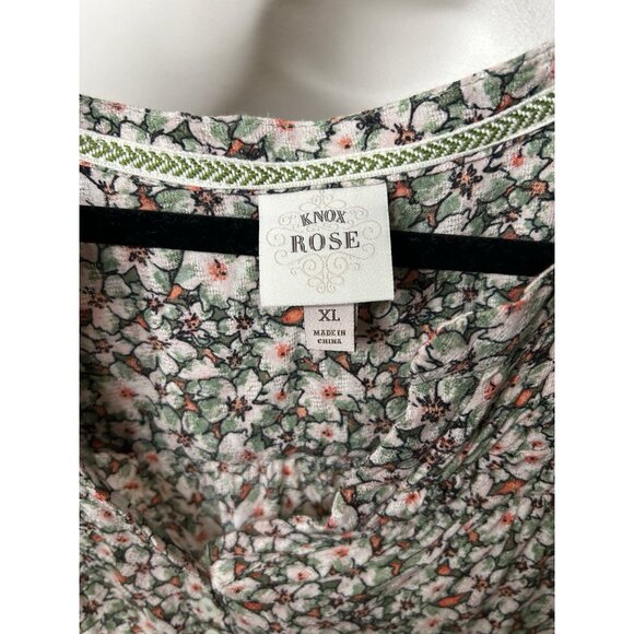 Knox Rose Top Shirt Womens Floral Flowy Boho Blouse Short Sleeve Size XL - Picture 7 of 7